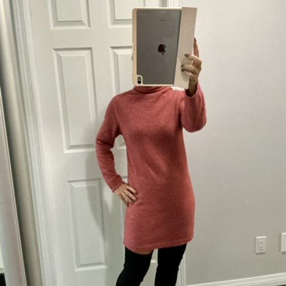 Molly Bracken Brick color sweater dress with funnel neck size small - Picture 2 of 8